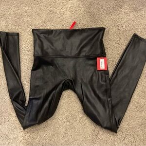 SPANX Black Faux Leather Leggings